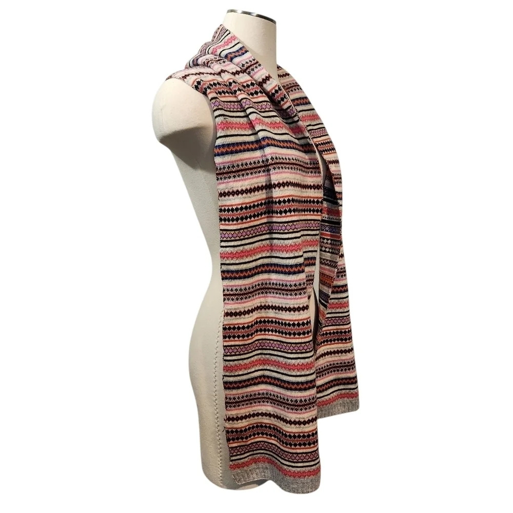 NWT GAP MERINO WOOL BLEND MULTICOLOR FAIR ISLE SCARF UNISEX